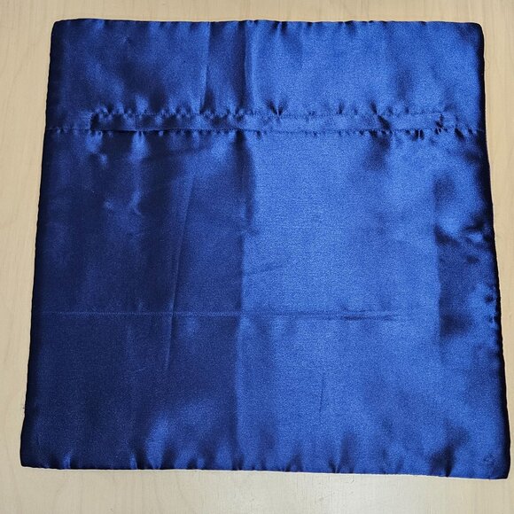 Taj Mahal Embroidered Square Silk Tapestry Pillow Cover17" X 17" Blue & Gold Des - Picture 7 of 8